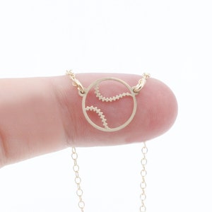 Softball Necklace • Baseball Charm Jewelry Dainty TBall Team Gift • Sterling Silver Sports Jewelry Team Coach Gift