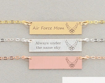 Air Force Necklace • Military Wife Pilot Necklace • Sterling Silver USAF Symbol • Air Corps Arnold Wings • United States Patriot Gift