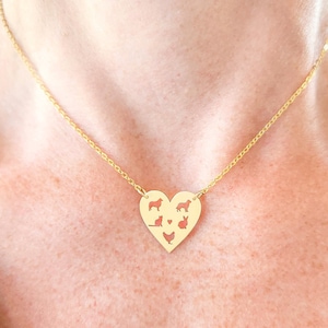 Pet Lover Gift Necklace • Multiple Pets Heart Dog Mom Gift • Bunny Rabbit Horse Animal Lover Necklace • Dog Loss Cat Lover Pet Memorial