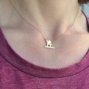 Snowboarder Necklace: Personalized Sterling Silver Winter Sports Jewelry