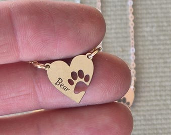 Personalized Paw Print Necklace: Sterling Silver Pet Memorial Gift