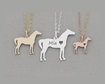 Collar personalizado con diseño de caballo • Joyería ecuestre de plata de ley
