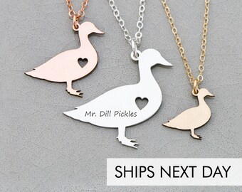 Best Friend Initial Charm Stainless Steel Necklace Duck Necklace Charm Necklace Personalized Gift Duck Animal Charm Custom Gift