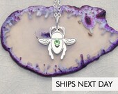 Egyptian Scarab Beetle Necklace Birthstone Jewelry Custom Insect Boho Egypt Charm Jewels Gold Gemstone Scarab Birthstone IBB_19
