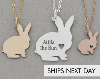 Pastel Easter Bunny Pendant Necklace Rabbitt Head Petite Bunny Necklace Bunny Silhouette Pendant Easter Gift Mini BUNNY HOP Necklace