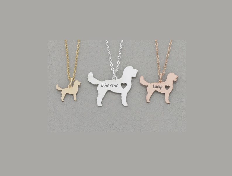Goldendoodle Necklace: Sterling Silver Custom Dog Memorial Charm image 1