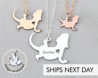 Bearded Dragon Charm Lizard Necklace Dragon Jewelry Pet Reptile Gift  Personalized Sterling Silver Dragon Gift Unique Gift Mother of Dragons
