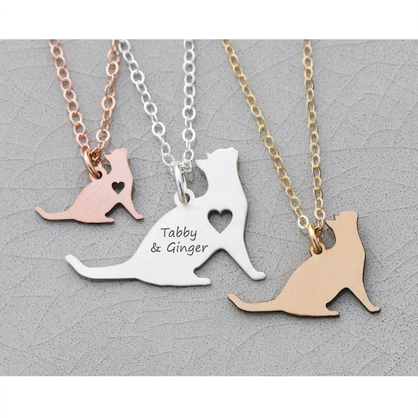 Custom Cat Necklace: Personalized Pet Memorial Jewelry, Cat Mom Gift