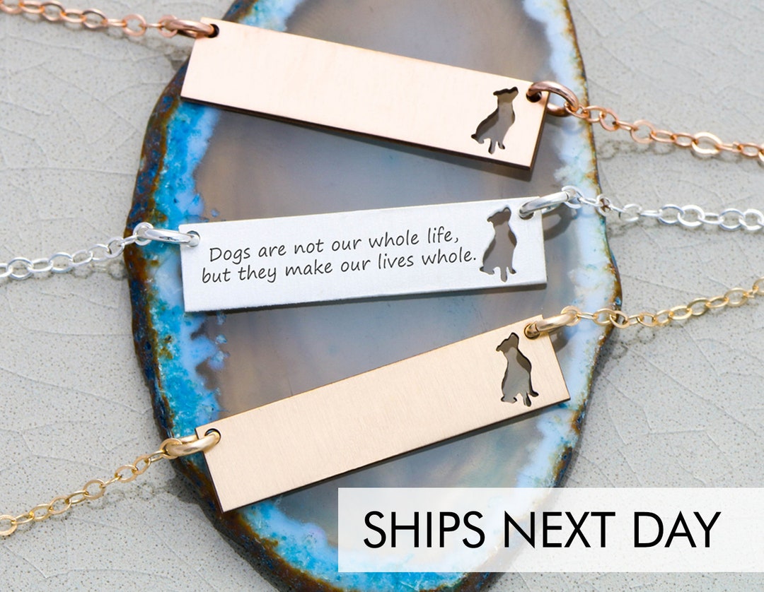 Pitbull Bar Necklace Pit Bull Dog Rescue Necklace Pet Pitbull Jewelry