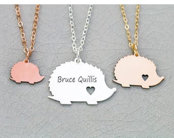 Hedgehog Necklace: Sterling Silver Pet Charm, Personalized Jewelry