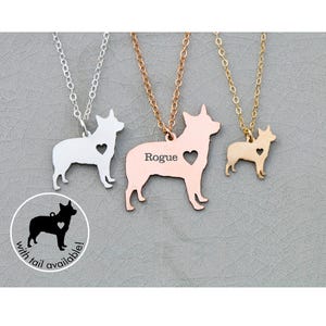 Blue Heeler Charm • Australian Cattle Dog Necklace • Custom Dog Jewelry • Pet Mom Gift • Engraved Pet Name Charm • Dog Loss Memorial Gift