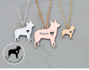 Blue Heeler Necklace: Custom Engraved Australian Cattle Dog Charm