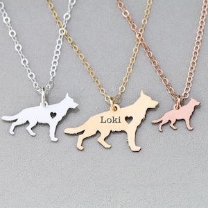 German Shepherd Necklace: Personalized Dog Mom Gift, Custom Pet Jewelry