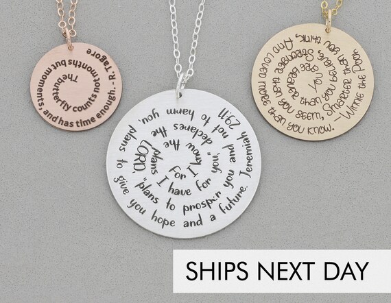 Collier De Citation Personnalise Bijoux De Phrase Etsy Canada