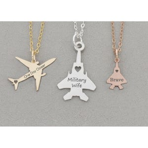 Sterling Silver Airplane Necklace: Custom Military Air Force Gift