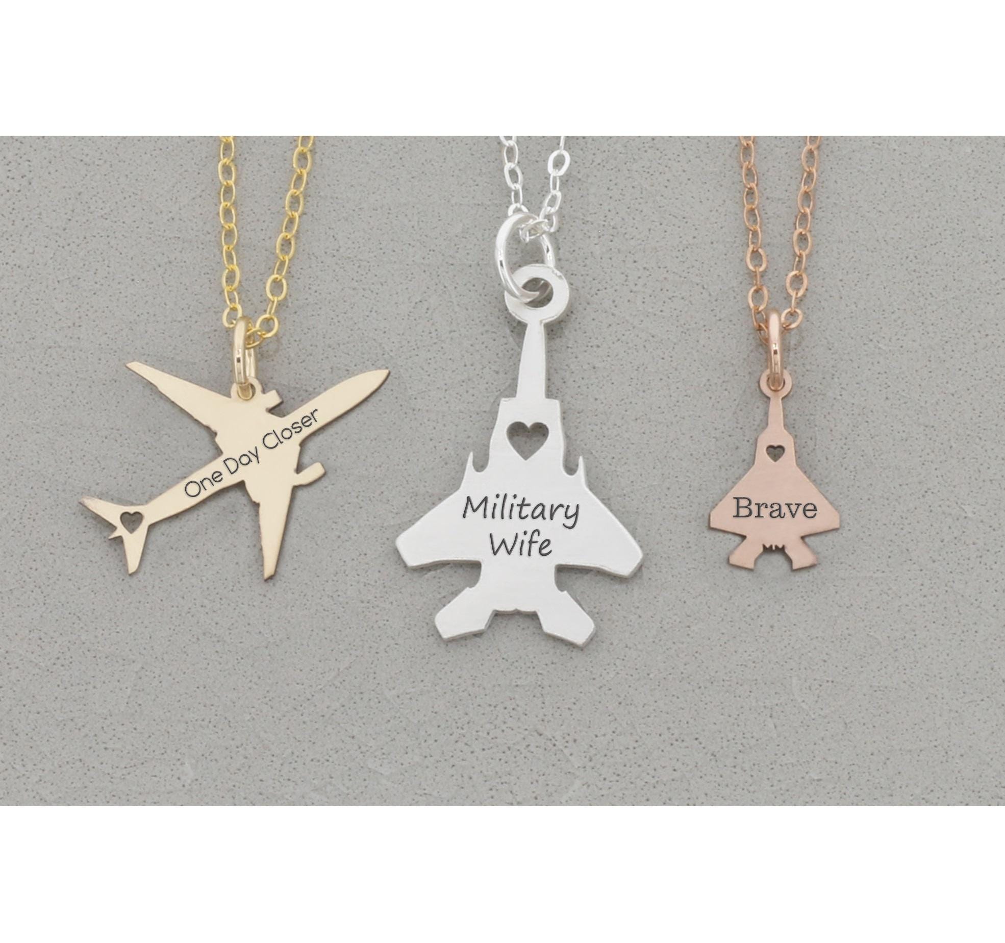 Sterling Silver Airplane Necklace: Custom Military Air Force Gift 