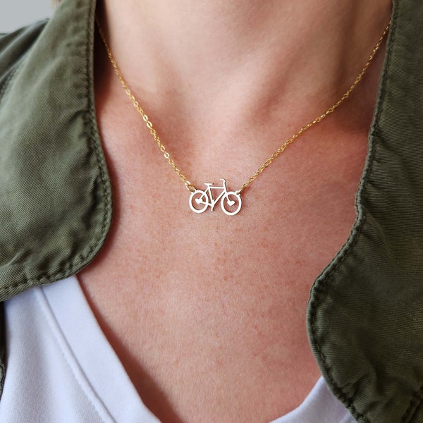 Bicycle Necklace Biker Jewelry Bike Gift Triathlon Exercise Workout Cycling Class Spin Instructor Fitness Gym Coach PE High School Race