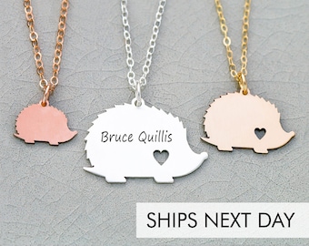 Hedgehog Necklace • Small Rodent Pet Charm • Sterling Silver Tiny Animal Gift Jewelry • Woodland Creature Forest Cute Girls Necklace