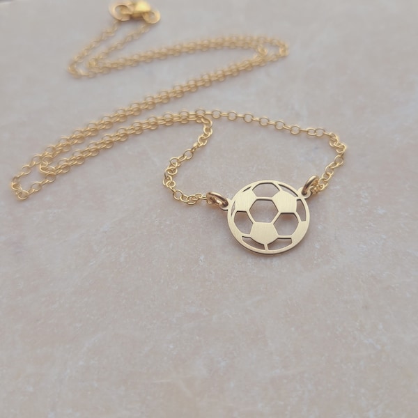 Collier de football, bijoux à breloque ballon de football, cadeau délicat pour une équipe de football, bijoux de football en argent sterling, cadeau pour entraîneur de football