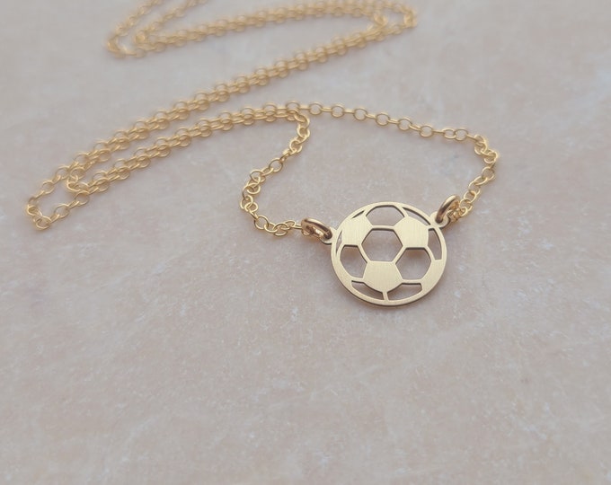 Soccer Necklace Soccer Ball Charm Jewelry Dainty Soccer Team Gift Sterling Silver Soccer Jewelry Soccer Coach Gift