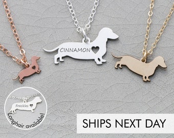 Dachshund Necklace   Doxie Gift Dachshund Jewelry   Doxie Sausage Dog Wiener Personalized Dachshund Pet Charm Dog Necklace Sterling Pet