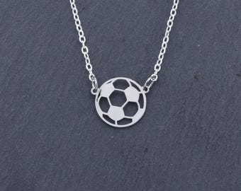 Collar de balón de fútbol: dije de acero inoxidable resistente al agua