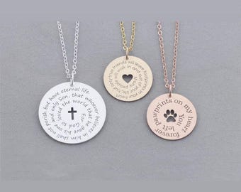 Personalized Quote Necklace: Sterling Silver Engraved Jewelry