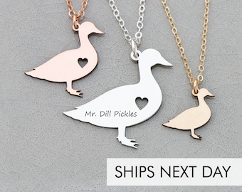 Duck Necklace • Custom Duck Charm • Personalized Pet Duck Name Gift • Farm Animal Funny Gift Cute Gift • Animal Charm Duckie Mom Jewelry