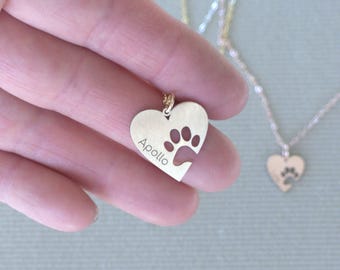 Collar personalizado con huella de pata: Monumento conmemorativo para perros grabado en plata de ley