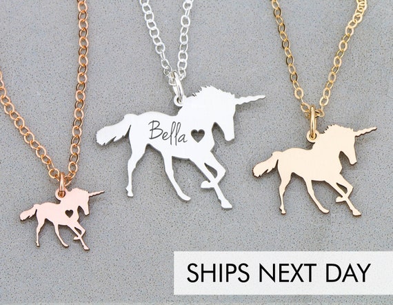 UNICORN HORSE PONY PENDENT SILVER NECKLACE 22 INCH 7 up years GIFT BOX BIRTHDAY