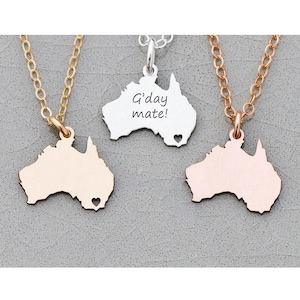 Australien Halskette • Outback Wanderlust Australien • Umzug Geschenk Weltreisende Reise Andenken • Sydney Perth Melvin