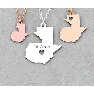 Guatemala Land Halskette • Mittelamerika Antigua Schmuck • Personalisierte Geschenk Urlaub • Missionary Geschenk Lage Souvenir Andenken