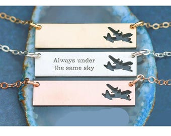 Flugzeug Halskette, Personalisierte Halskette, Personalisiert, Sterling Silber