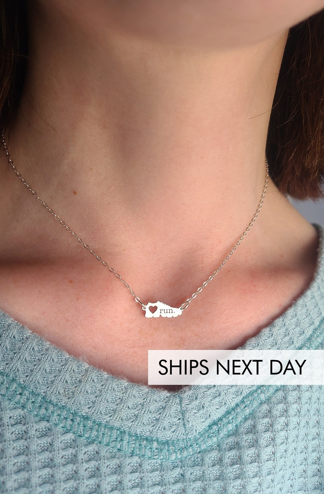 Run Necklace Runner Gift Run Girl Marathon Jewelry 26.2 13.1 Run Charm