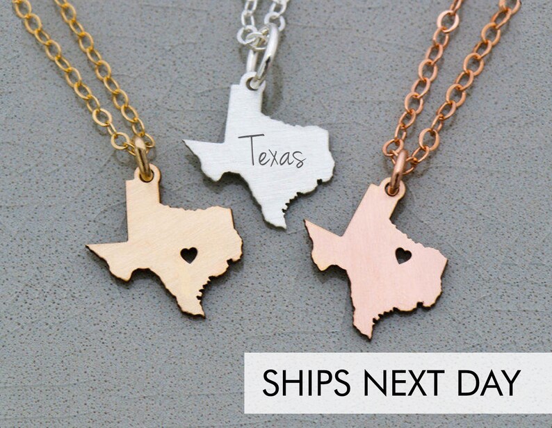 Texas Necklace State Texas Jewelry Graduation Present Etsy