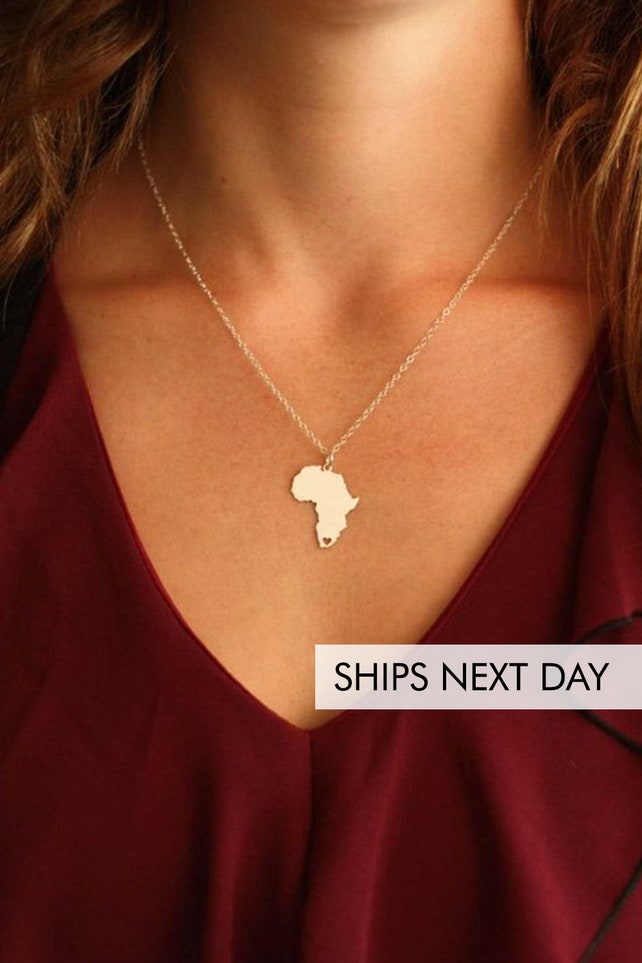Africa Necklace Silver Jewelry Travel Gift Wander Image 0