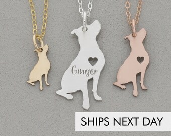 Pit Bull Dog Necklace • PitBull Jewelry • Pendant Dog Charm • Personalized Dog • Custom Pet Gift Pitbull Rescue Dog Shelter Pet