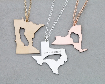 State Inside State Necklace: Sterling Silver Friendship Jewelry