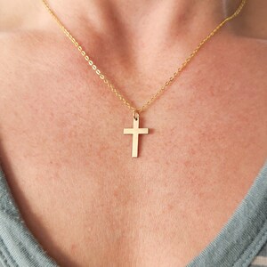 Custom Cross Necklace Personalized Christian Jesus Gift Religious Easter Jewelry Sterling Silver 14K Gold Filled Charm Pastor Gift image 2