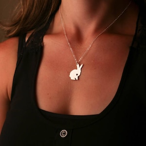 Bunny Necklace Pet Rabbit Memorial Easter Gift Bunny Silver Pet Bunny Custom Bunny Girls Necklace Rose Gold Bunny Charm Rabbit Loss image 2