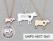 Cow Necklace   Cattle Jewelry Personalized Pet Cow Jewelry   Farm Animal Lover Gift Funny Dairy Cow Gift   Farm Cattle Charm Cow   4H 