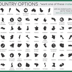 IvyByDesign country options chart - tons of country shapes from Afghanistan to Zambia.