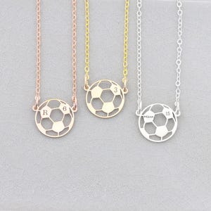 Personalized Soccer Necklace • Dainty Sports Charm • Girls Team Gift • Soccer Coach • Custom Initial Number Player Season Varsity Jewelry
