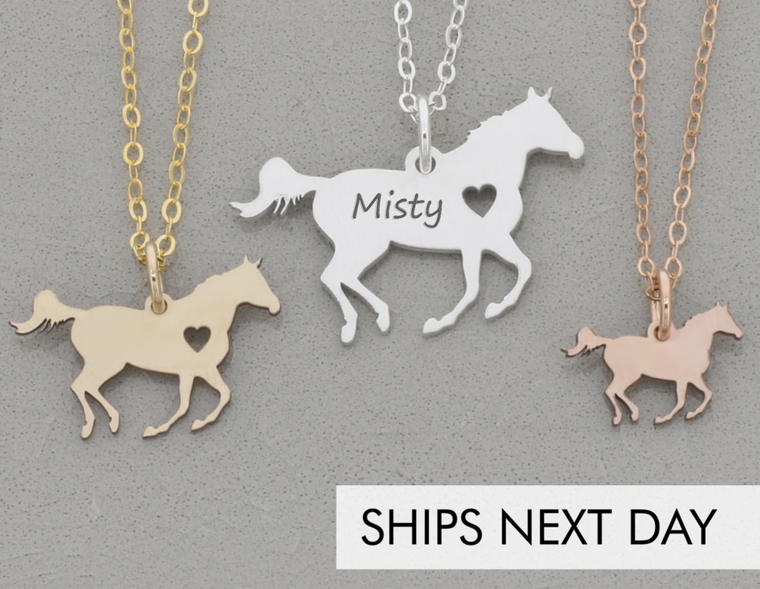 Horse necklace hotsell with name