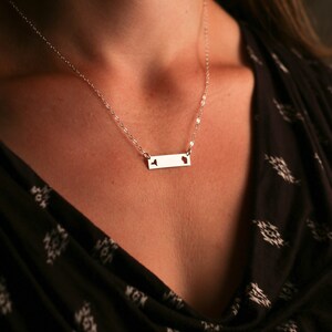 Best Friend Necklace Going Away Gift Moving Necklace Friendship Jewelry State Bar Long Distance Relationship Three Friends Gift Graduate image 2