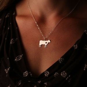 Cow Necklace Cattle Jewelry Personalized Pet Cow Jewelry Farm Animal Lover Gift Funny Dairy Cow Gift Farm Cattle Charm Cow 4H Steer image 2