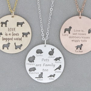 Family Pet Necklace Multiple Lots Several Dog Breeds Bunny Rabbit Horse Animal Quote Necklace Pet Mom Dog Cat Bird Guinea Pig Hamster image 2