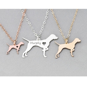 Braco Alemán de Pelo Corto • Collar Personalizado de Raza • Regalo para el Mejor Amigo Collar de Perro de Caza • Dije con Nombre de Mascota Único para el Mejor Amigo del Hombre
