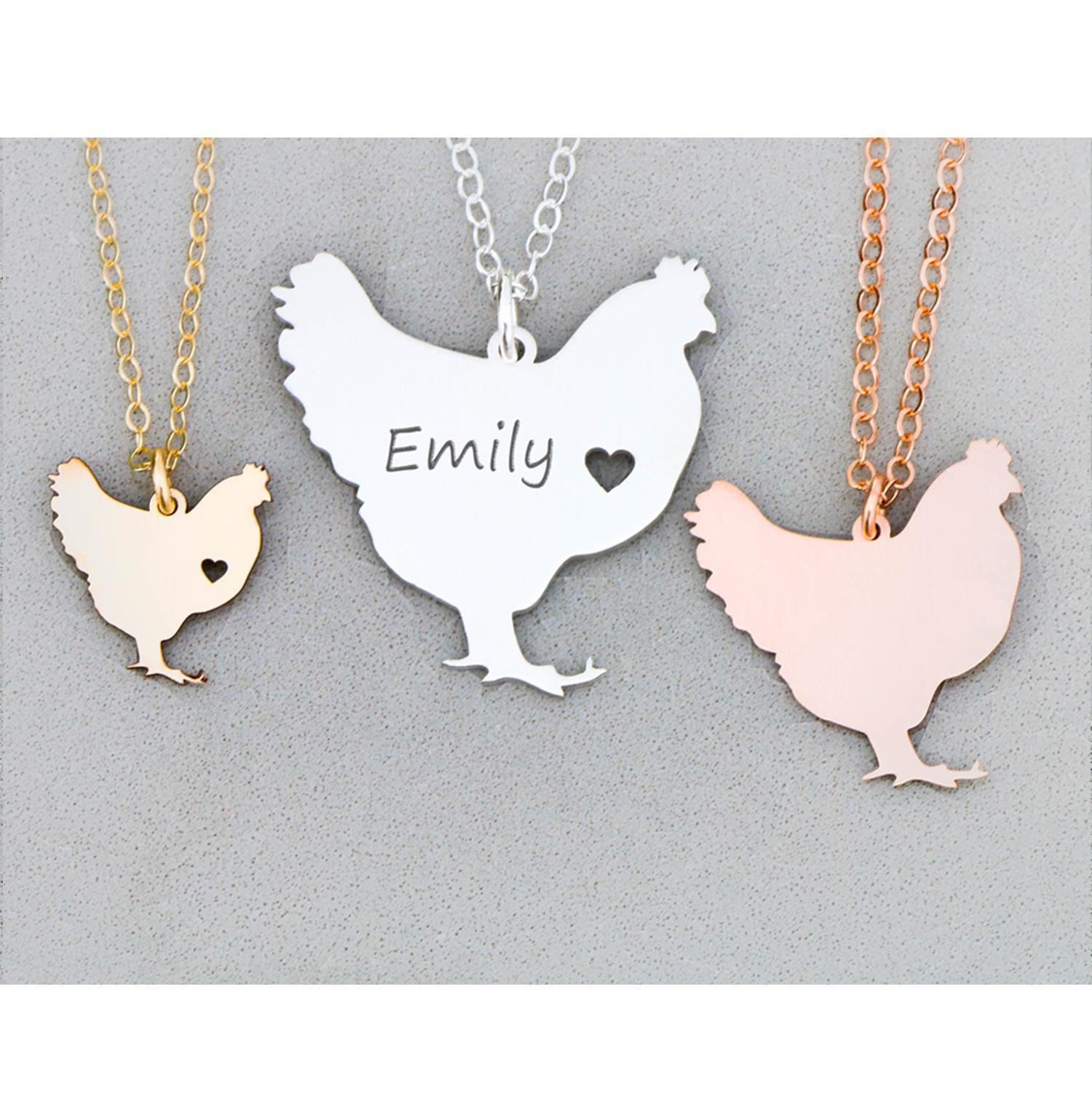 Yellow Rhinestone Chicken Pendant Necklace, Lovely Enamel Animal Jewelry For Women, Crystal Alloy Chain
