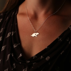 Rat ketting Sterling zilveren knaagdier huisdier rat cadeau Gepersonaliseerde huisdier verlies charme Schattig uniek cadeau dierenvriend charme Aangepaste rat naam afbeelding 2